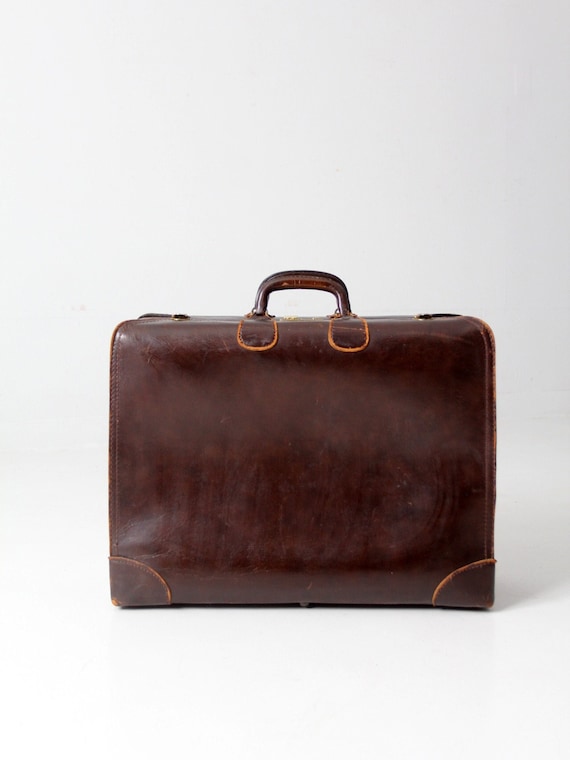 vintage 1940s leather suitcase