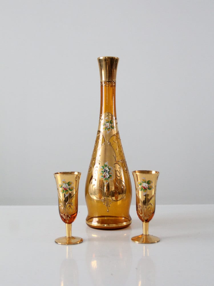 独特の上品 Mid-century Buy Decanter Decanter Hand-painted Italian Set, その他