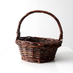 vintage wicker handle basket