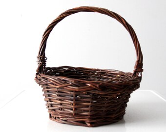 vintage wicker handle basket