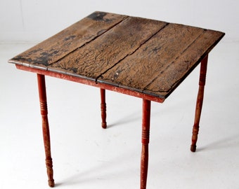 Antique Folding Table, Rustic Wooden Collapsible Table - Etsy
