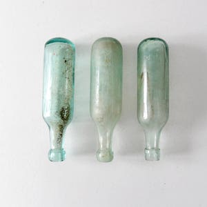 1800s round bottom bottle collection, set of 3 antique soda bottles image 4