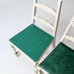Vintage Painted Wood Dining Chairs Set of 4 - Etsy