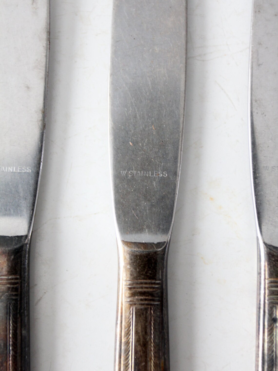 Vintage Silver Plate Knife Set Collection 7 Dinner Knives Etsy