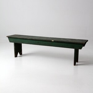 Antique Primitive Wood Bench, Green Farmhouse Bench - Etsy
