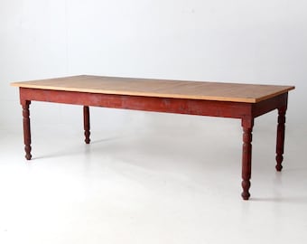 antique farmhouse harvest table, 8 ft
