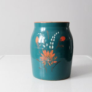 vintage hand-painted stoneware cookie jar vase