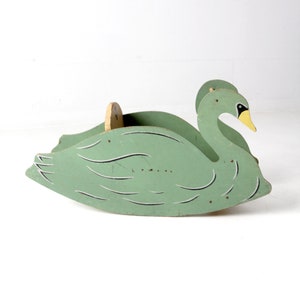 antique Mengel Playthings toy swan rocker image 5