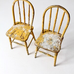 vintage kids chairs set/2, painted farmhouse children's chairs image 3