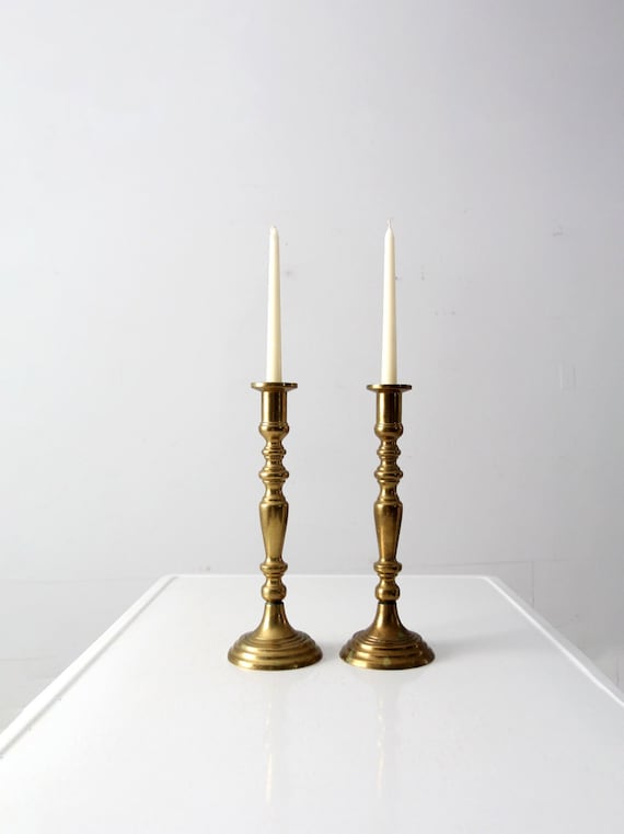 アンティーク真鍮製キャンドルホルダー（ペア） - Etsy 日本