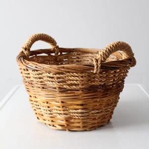 vintage woven rattan basket