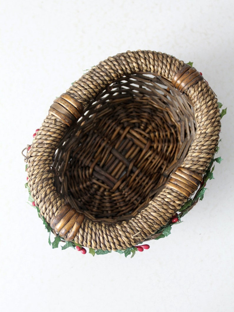 vintage wicker Christmas basket image 8