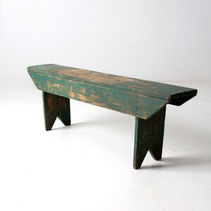 Antique Wooden Bench, Green Farmhouse Bench - Etsy