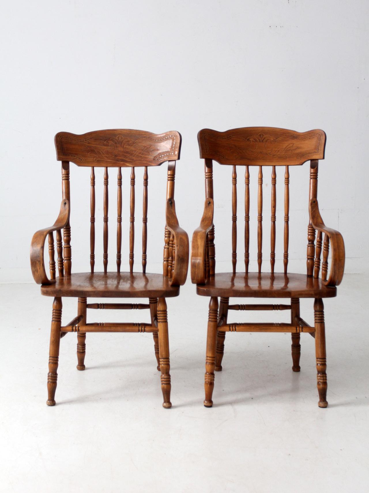 Pair Vintage Press-back Back Arm Chairs Made in Yugoslavia - Etsy