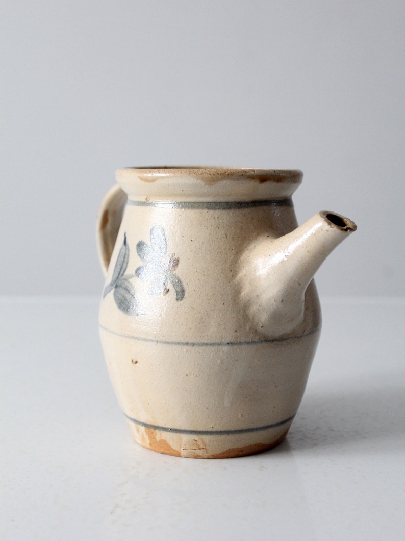 vintage studio pottery pitcher with lid image 2