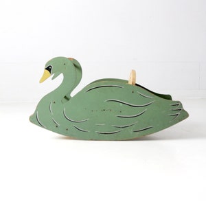 antique Mengel Playthings toy swan rocker image 2