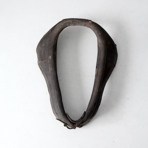 antique horse collar, leather equestrian yoke harness