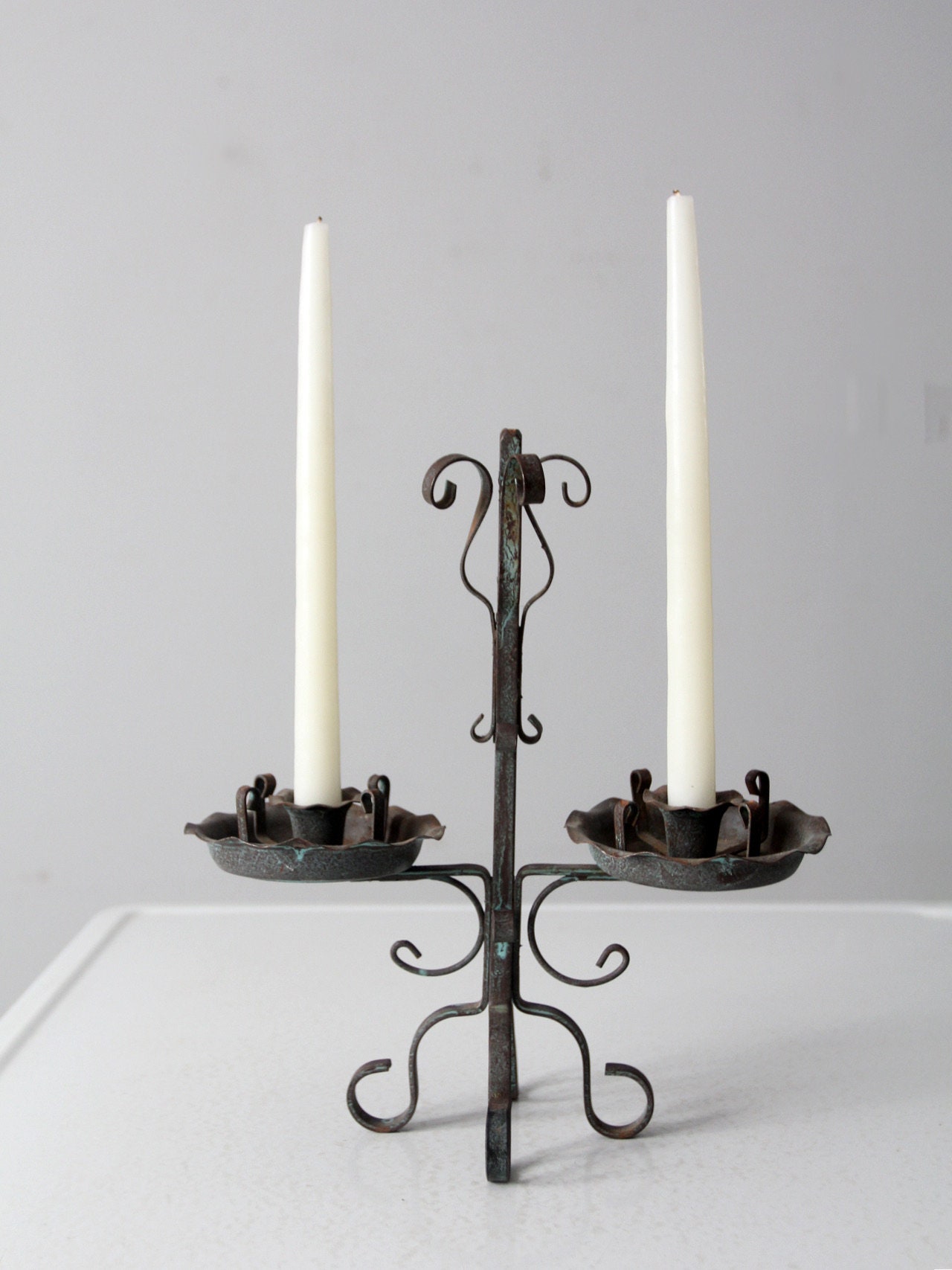 Vintage Wrought Iron Candle Holder - Etsy