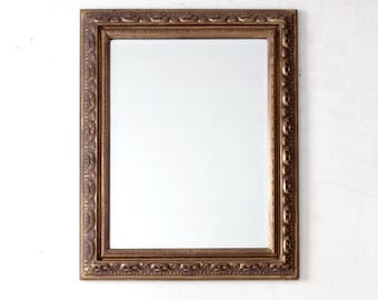 vintage gilt wood beveled wall mirror