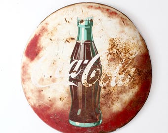 Vintage Coca-cola Button Sign, Round Wall Hanging - Etsy
