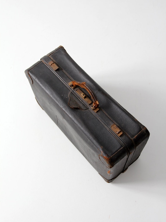 1930s Black Leather Suitcase, Vintage Luggage, Stacking Luggage - Etsy