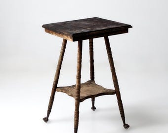antique Victorian claw foot side table