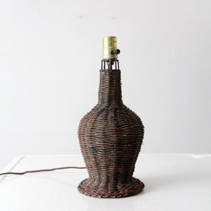 vintage wicker table lamp