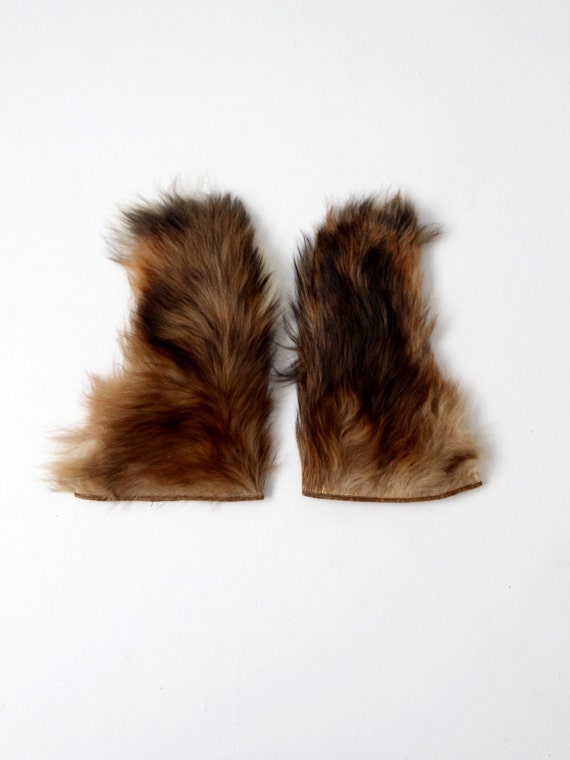 antique fur mittens - image 2