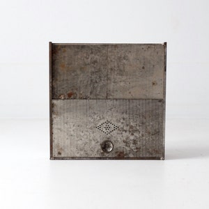 vintage bread box, metal kitchen storage cabinet
