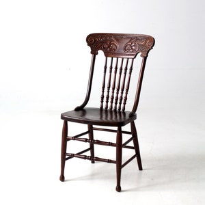 antique press back chair