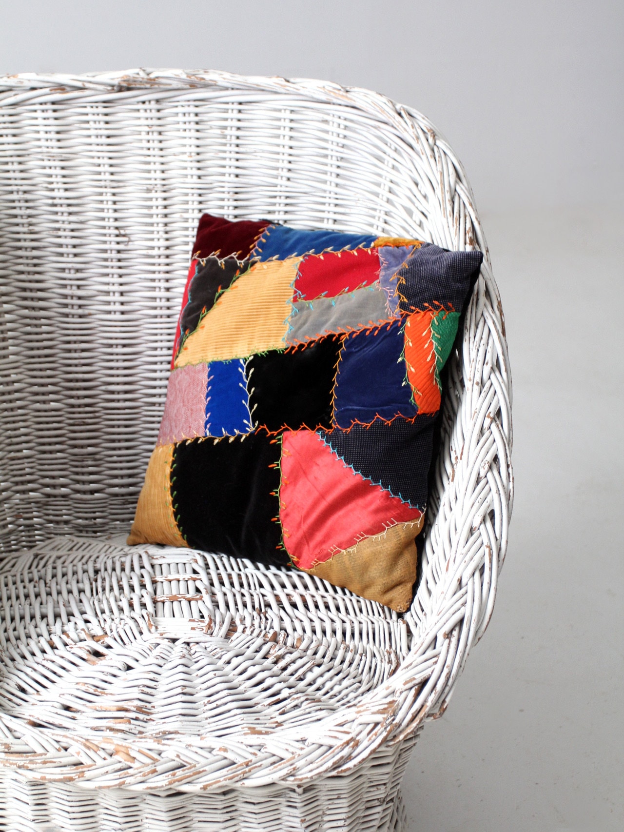 アンティーククレイジーキルトクッション - Etsy 日本