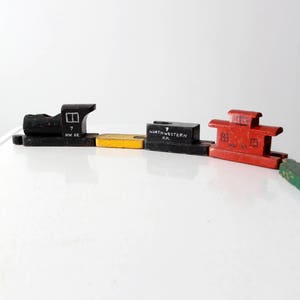 vintage train toy, wood block train toy, Northwestern RR