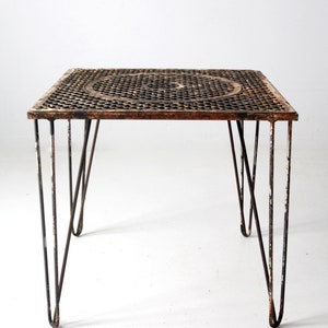 mid-century hairpin leg iron table image 10