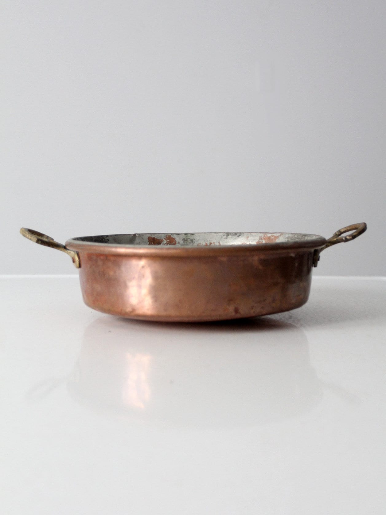 真鍮の取っ手が付いたアンティークの銅製フライパン - Etsy 日本