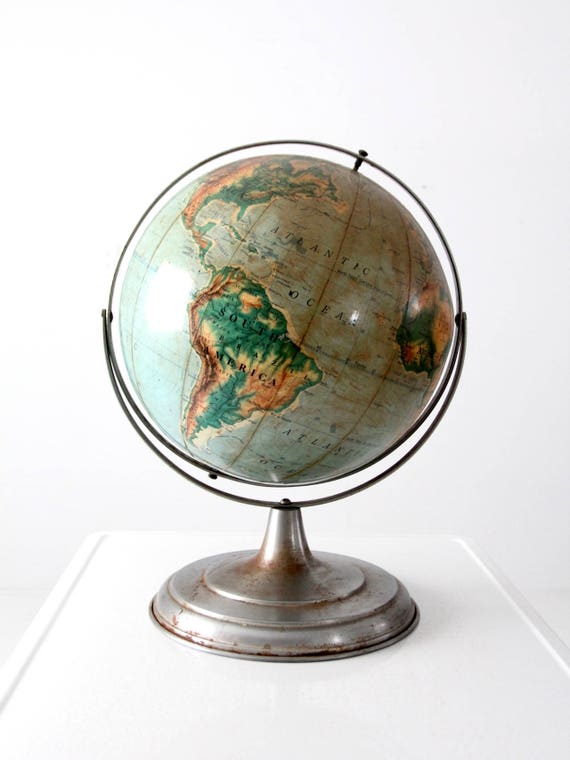 Rand Werkwijze Het is goedkoop XL vintage wereldbol jaren 1960 Nystrom 16 inch bureau globe | Etsy