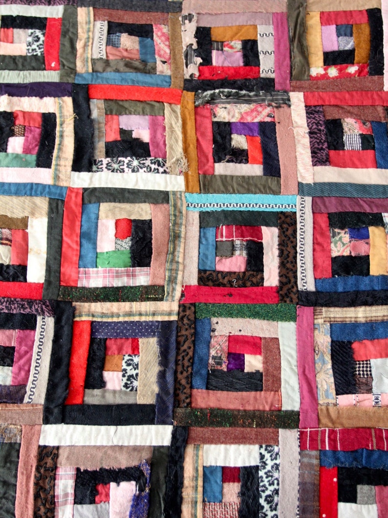 1800s Crazy Quilt Rare Double Sided Patchwork Quilt Hand Etsy