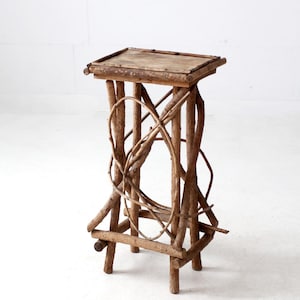 antique Adirondack twig side table