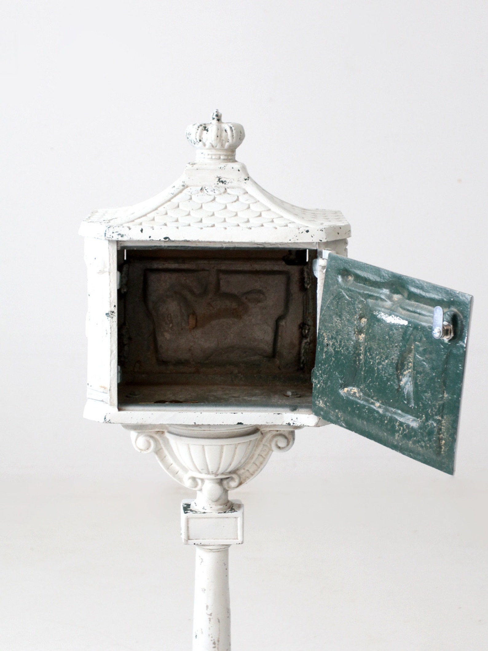 Antique Cast Iron Pedestal Mailbox Etsy