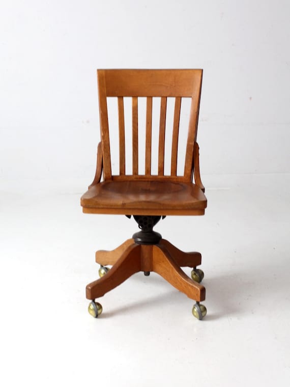 Antique Johnson Chair Co Swivel Desk Chair - Etsy Israel
