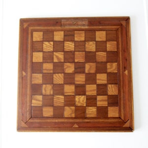 antique wood chessboard