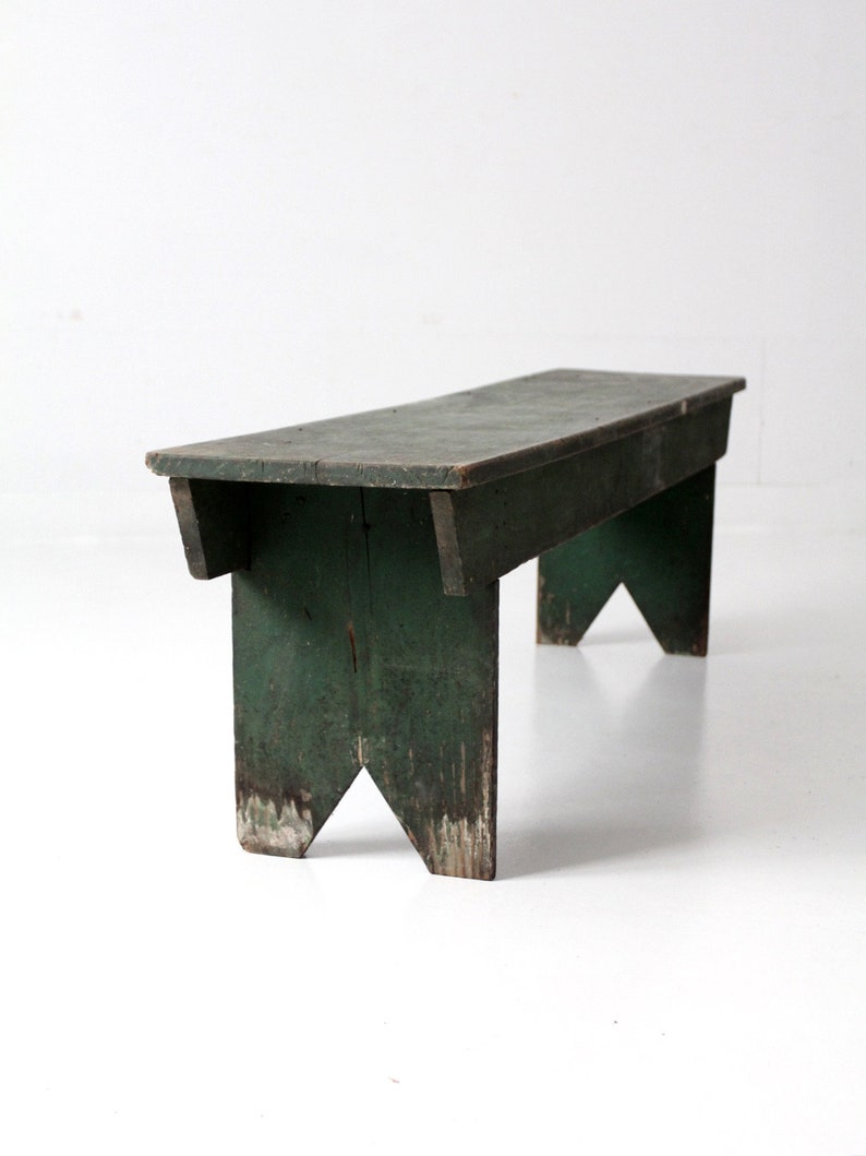 Antique Primitive Wood Bench, Green Farmhouse Bench - Etsy