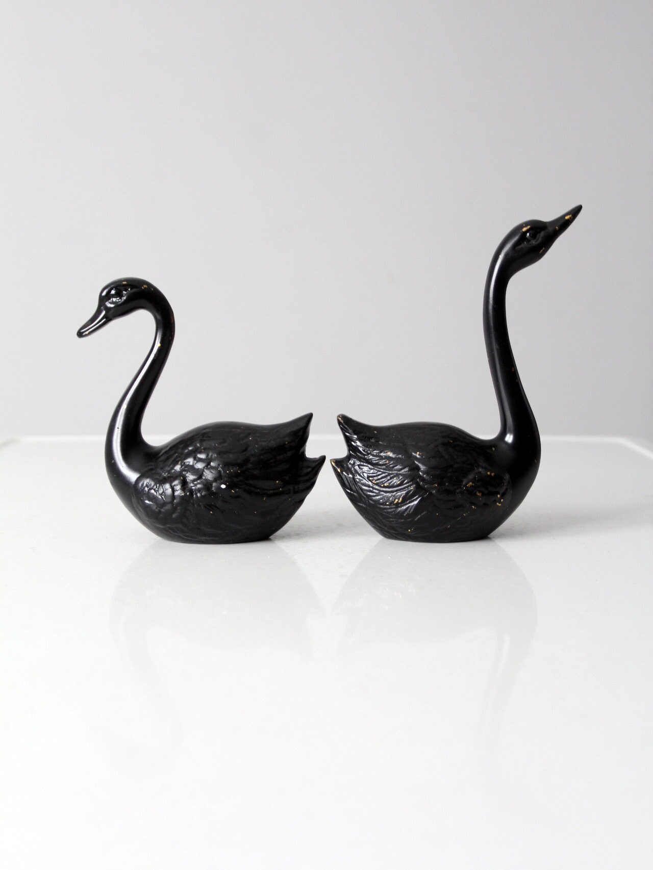Mid-century Painted Brass Black Swan Figurine Pair - Etsy