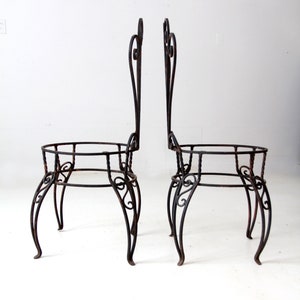 vintage wrought iron garden chairs pair image 9