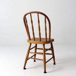 vintage wood spindle back chair, painted kitchen chair image 6