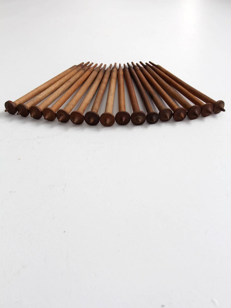 antique spinning needle collection wooden knitting needles