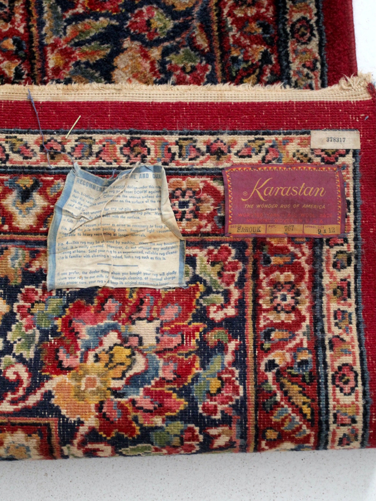 Vintage Karastan Wool Rug Sarouk Style 9 X 12 Etsy