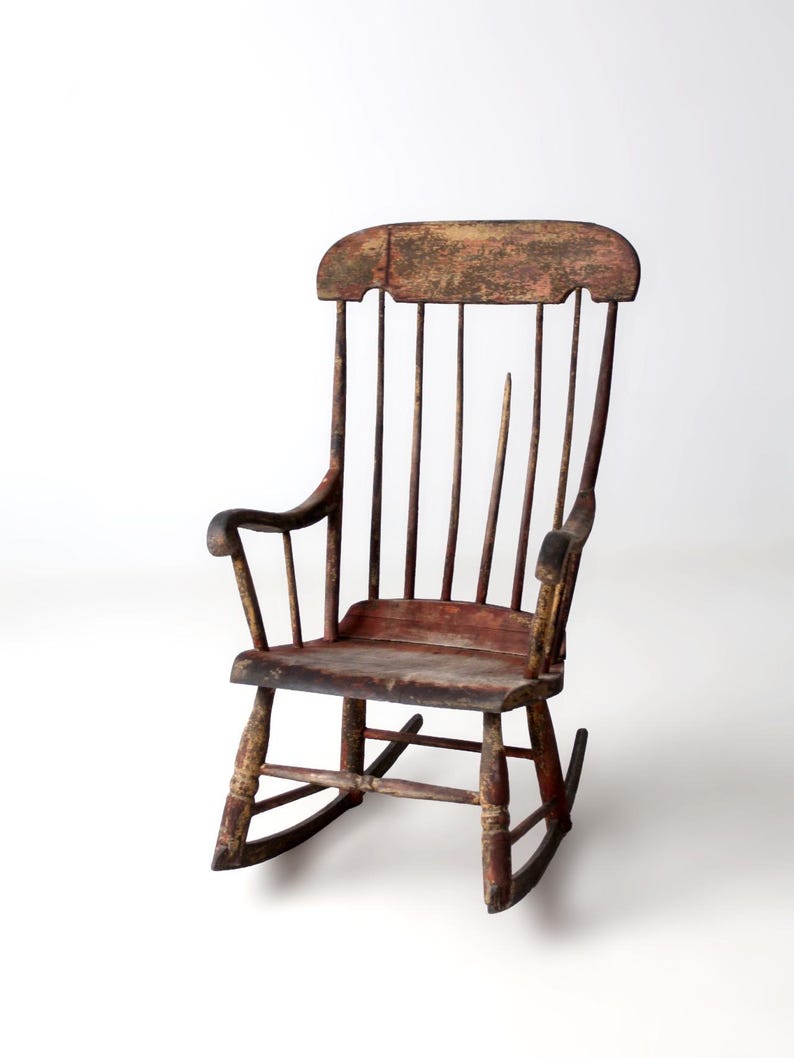Antique American Windsor Rocking Chair Primitive - Etsy