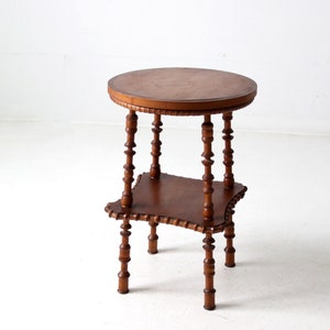 antique spool art side table