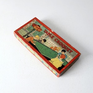 vintage table croquet game by Milton Bradley Company