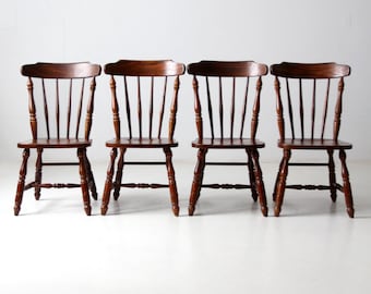 Set 6 Dining Chairs Thomasville Country Fiddleback Spindles Craftsman French Windsor Farm Cabin Duxbury Colonial Regency SIX Sim Ethan Allen Etsy